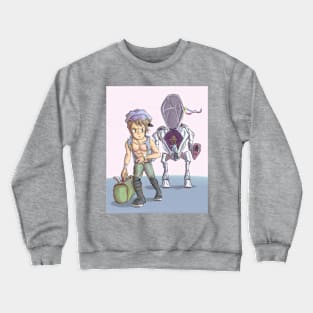 Sci-fi illustration of Japanese mecha pilot in anime style Crewneck Sweatshirt